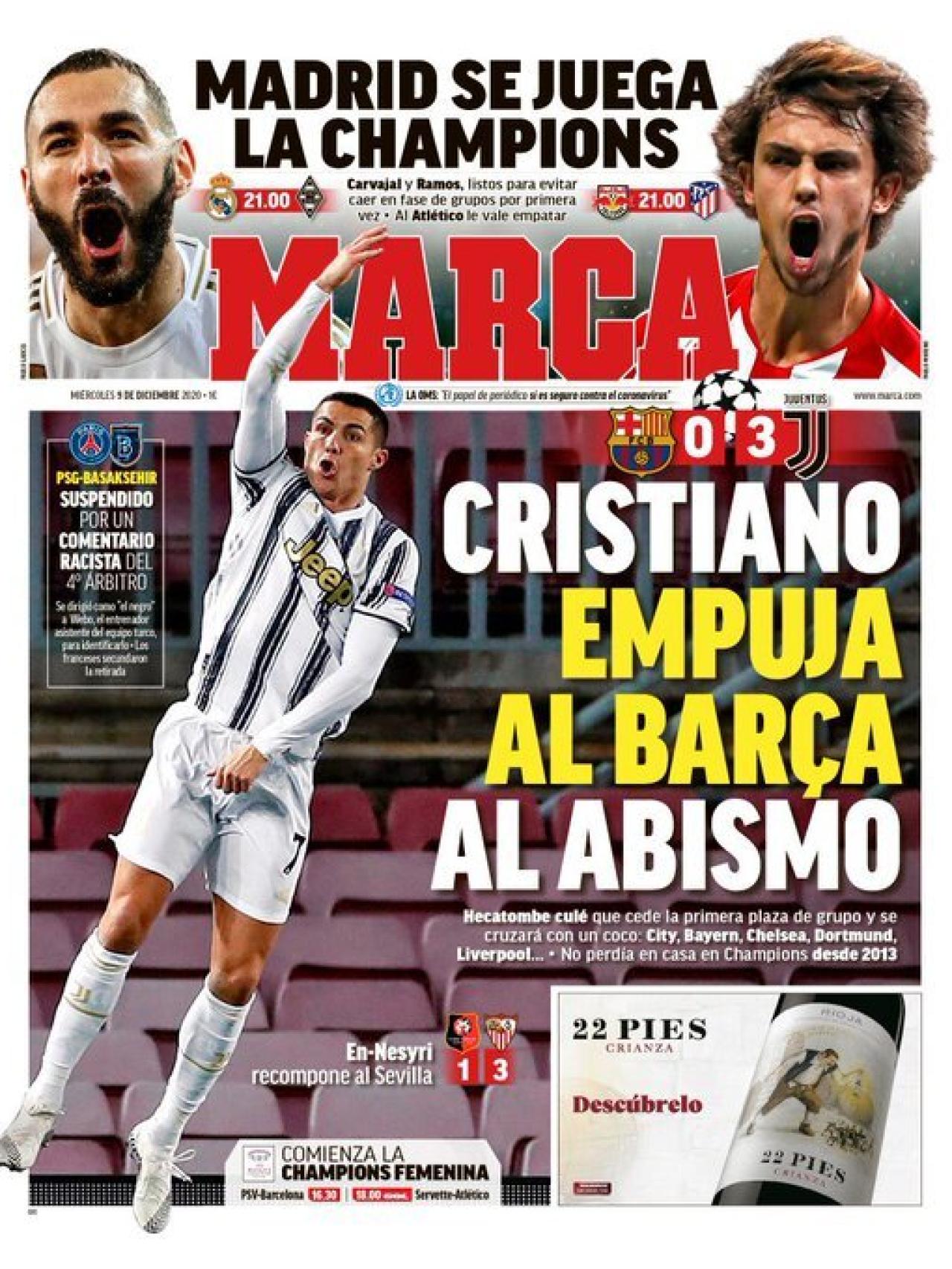 La Portada Del Diario MARCA (09/12/2020)