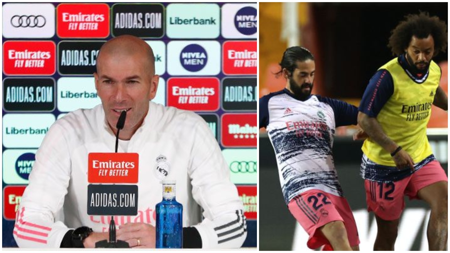 Zidane, Isco y Marcelo, en un fotomontaje
