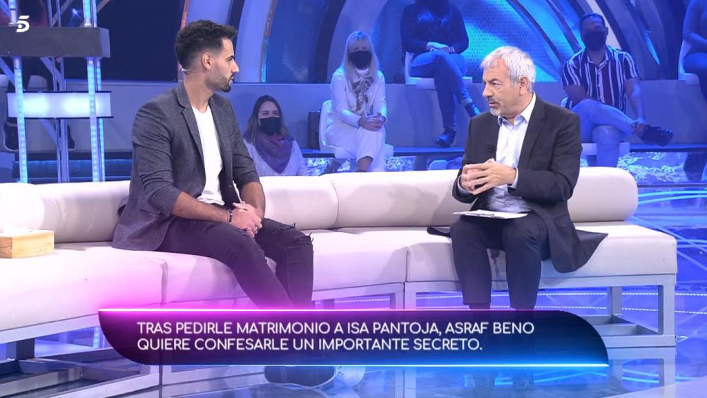 Asraf y Carlos Sobera, en el plató de 'Volverte a ver'.