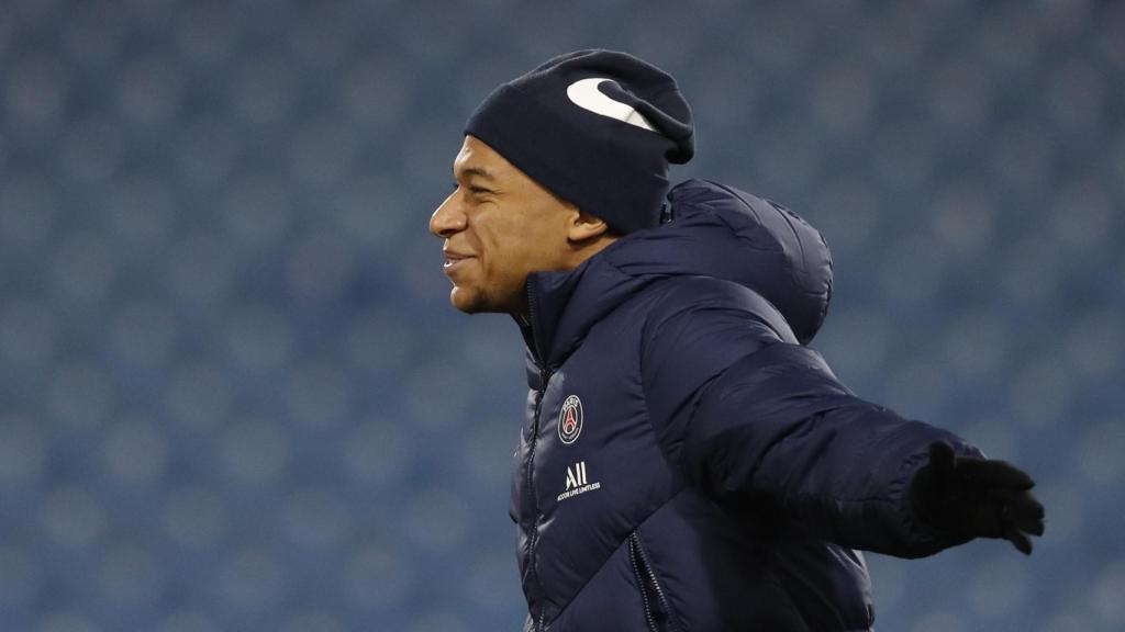 Kylian Mbappé, en un calentamiento