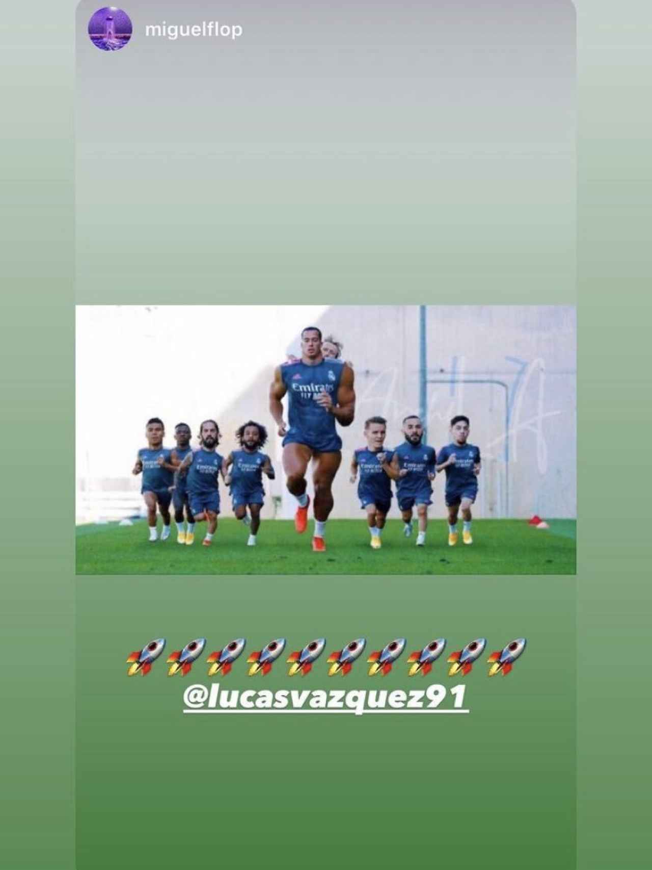La mofa de Lucas Vázquez en su cuenta de Instagram