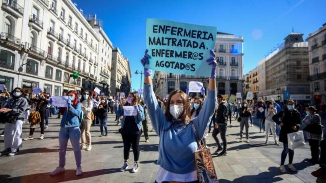 Manifestación del sector de la enfermería.