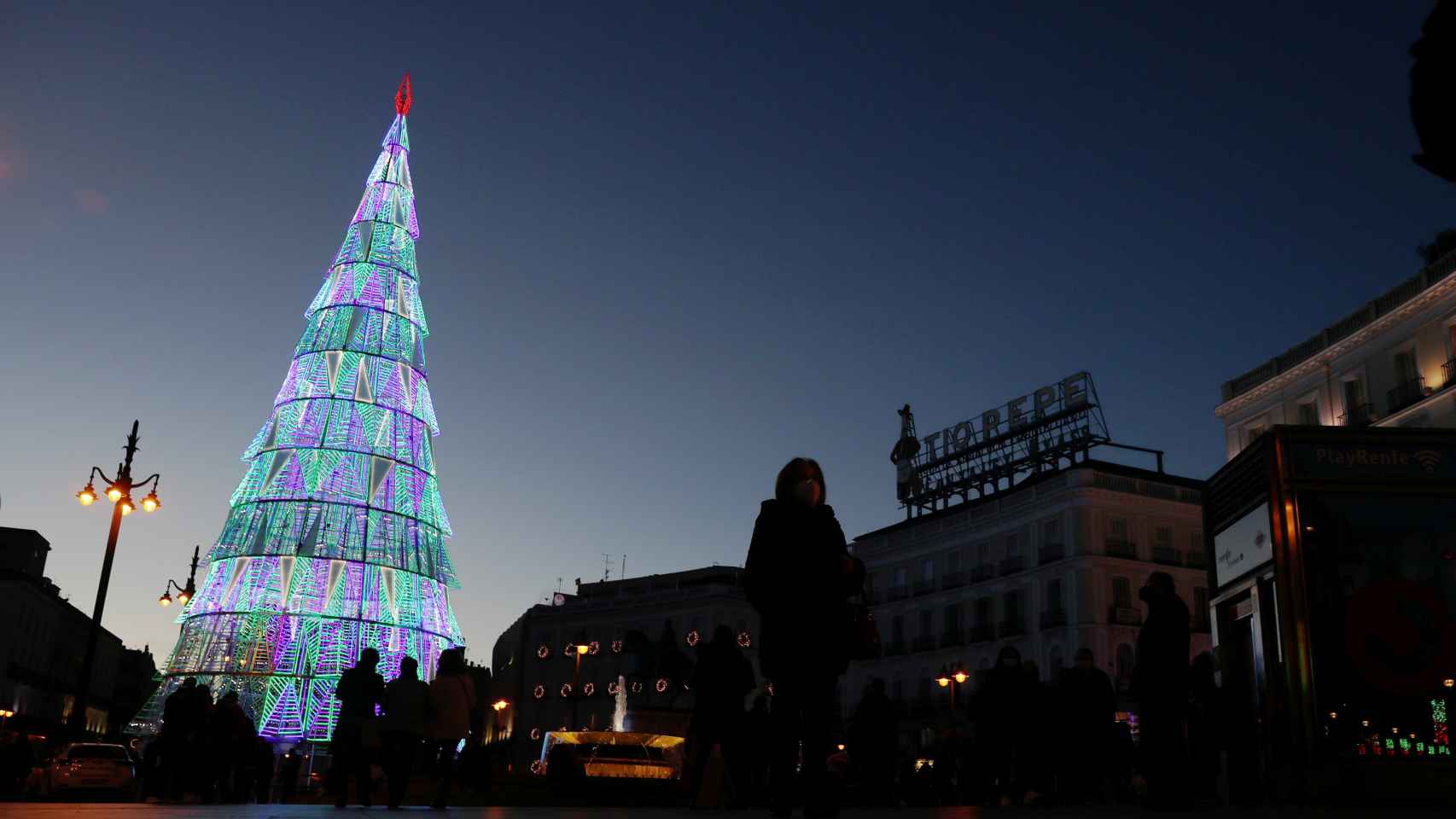 Decoración navideña en Madrid.