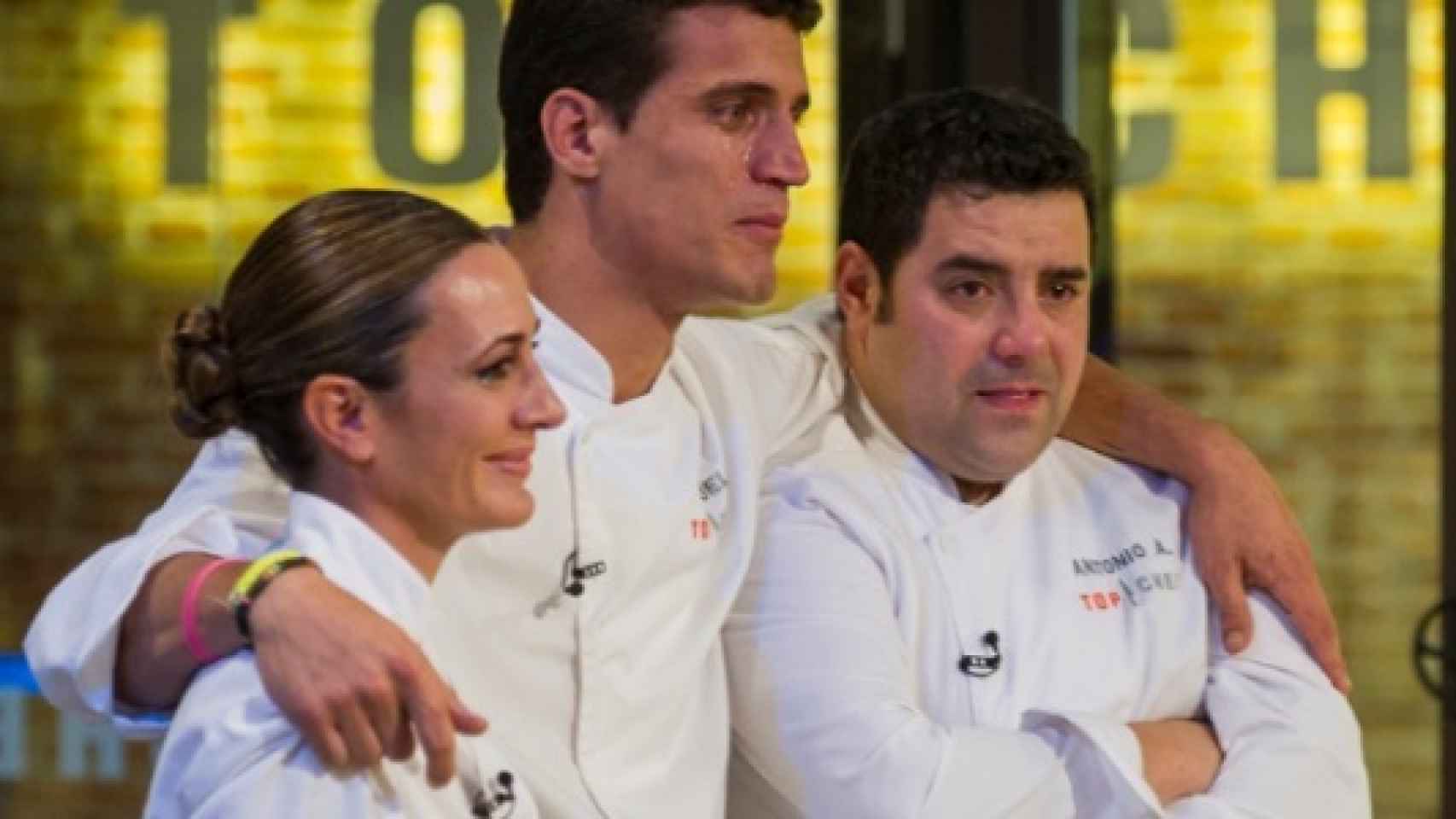 Begoña Rodrigo, Miguel Cobo y Antonio Arrabal en la final de 'Top Chef'.