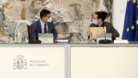 Pedro Sánchez y Pablo Iglesias, en el Consejo de Ministros.