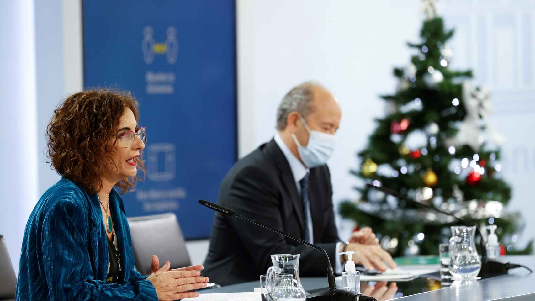 María Jesús Montero y Juan Carlos campo, en la rueda de prensa posterior al Consejo de Ministros.