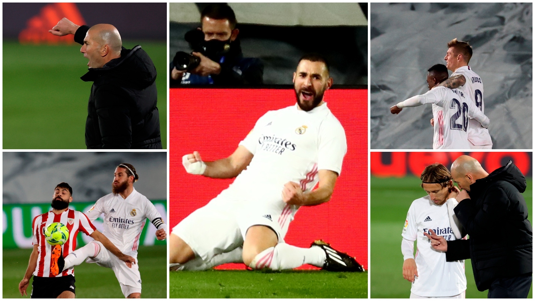 La victoria del Real Madrid contra el Athletic, en un collage