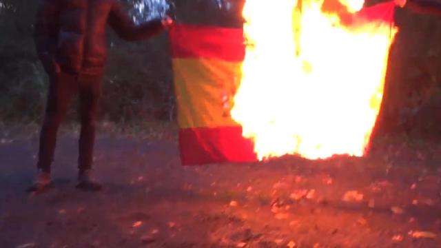 Queman la bandera de España en un municipio vizcaíno.