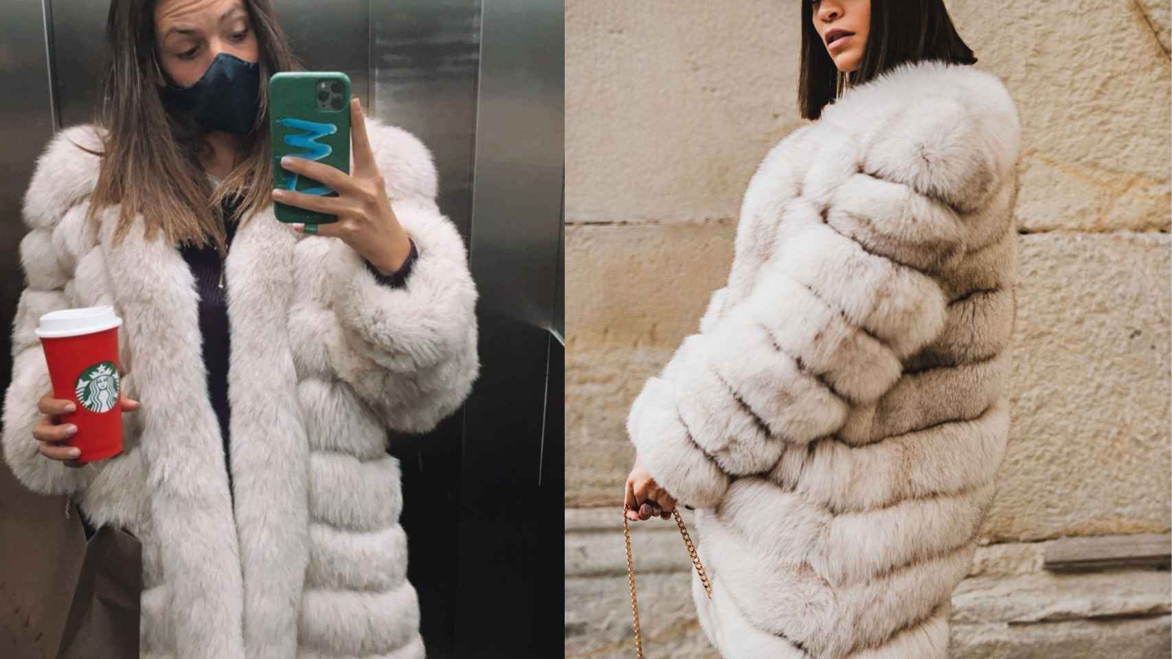 Laura Matamoros posaba con este abrigo, a través de sus 'stories' de Instagram, de la firma Last Call