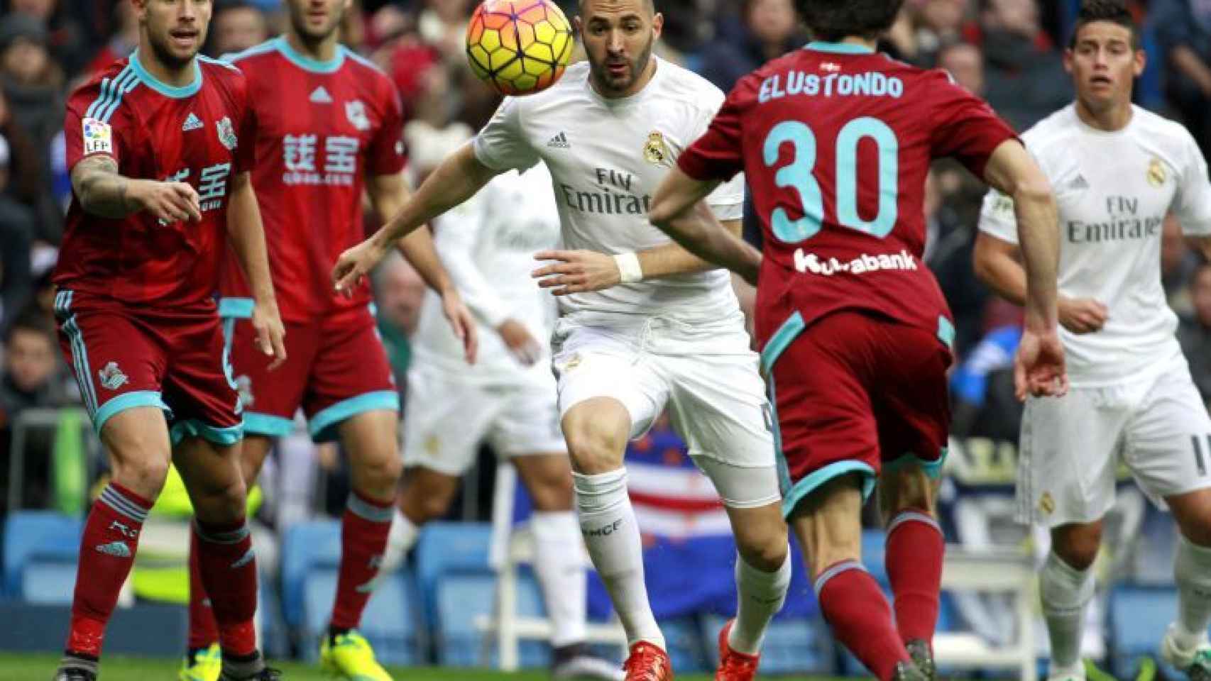 Karim Benzema, durante el Real Madrid - Real Sociedad del 30 de diciembre de 2015