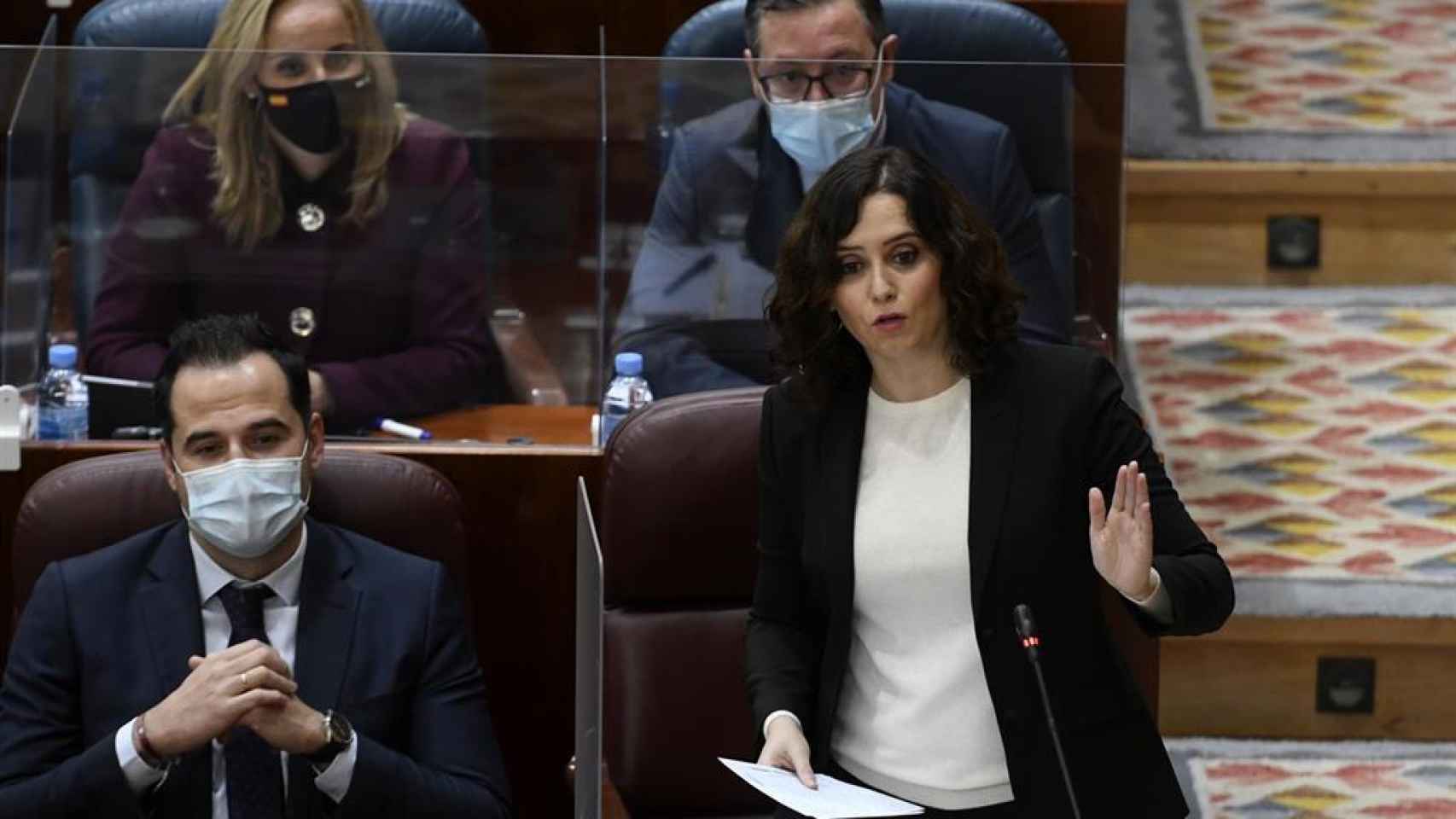 Isabel Díaz Ayuso, presidenta de la Comunidad de Madrid, este jueves en la Asamblea.