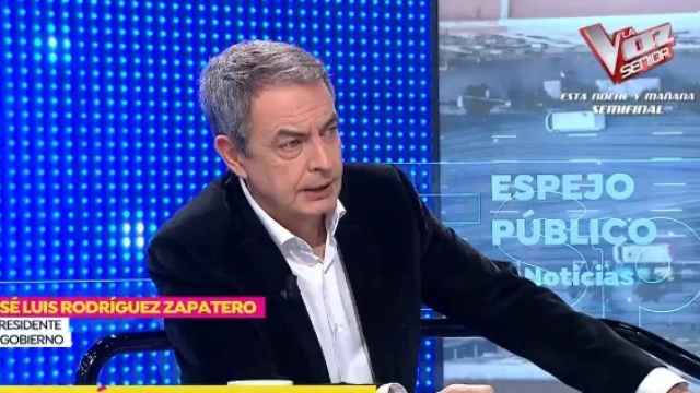 El expresidente del Gobierno, José Luis Rodríguez Zapatero, en una entrevista en Antena 3 este jueves.