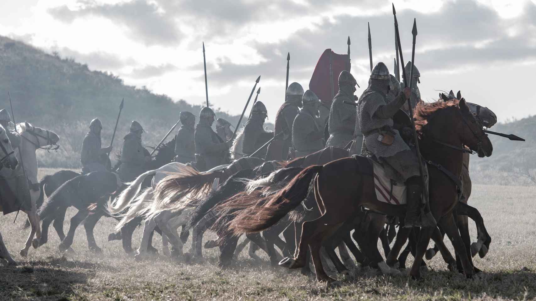 Carga de caballería en la batalla de Graus de la serie 'El Cid'.