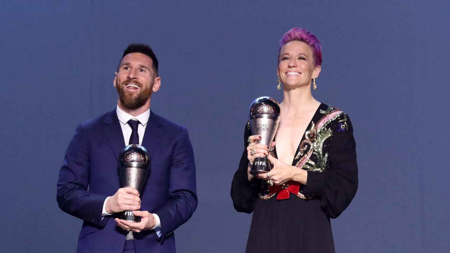 Messi y Rapinoe reciben el The Best