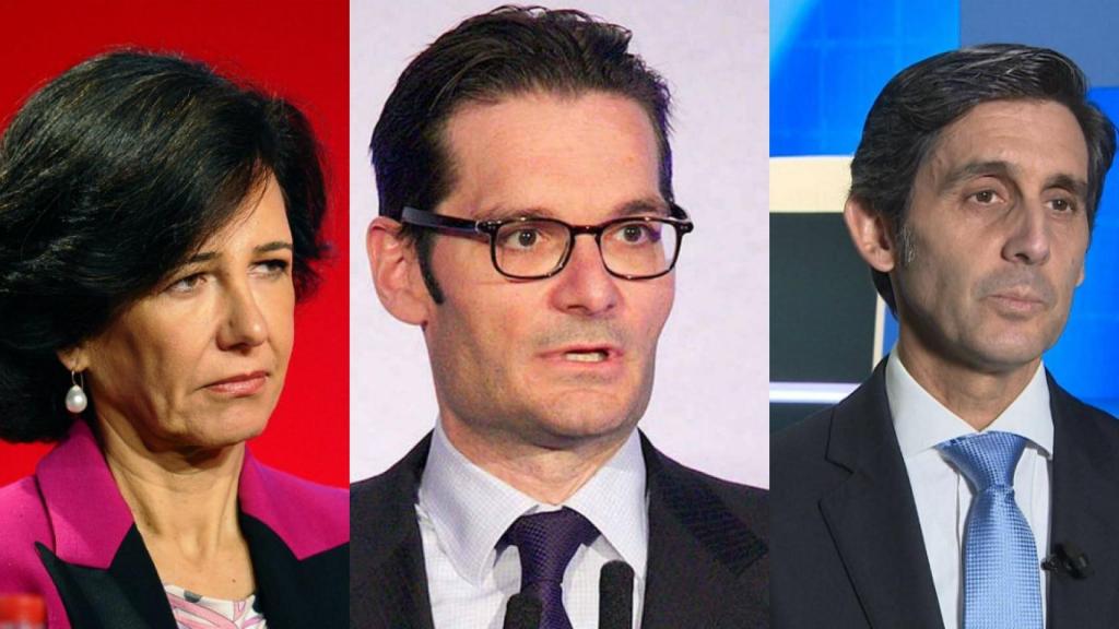 Ana Botín, Joseph Oughourlian y José María Álvarez Pallete.