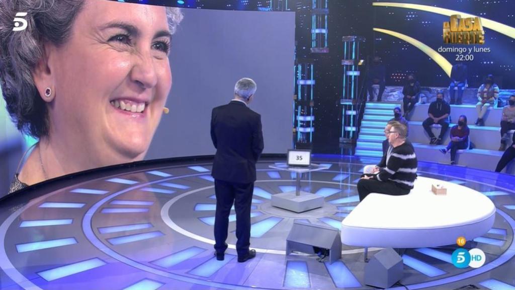 La emoción de Pepa cuando ha visto a sus amigos, César y Jorge.