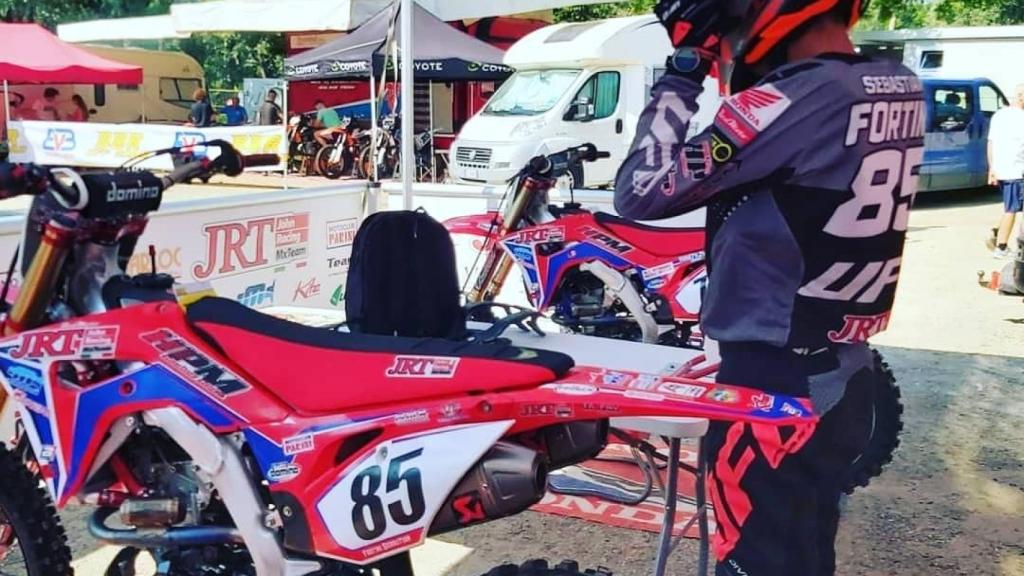 Sebastian Fortini antes de una prueba