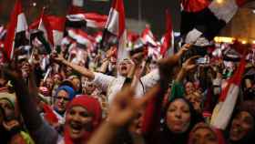 Mujeres en una protesta en el Cairo.