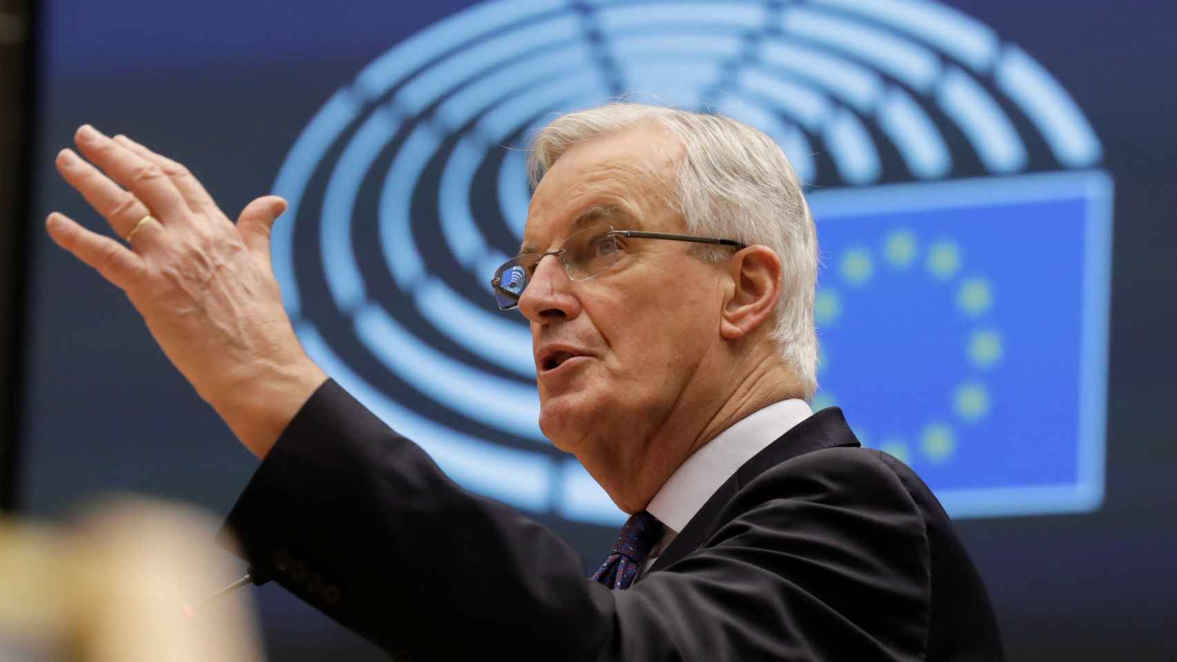 El negociador de la UE para el 'brexit', Michel Barnier, este viernes en la Eurocámara