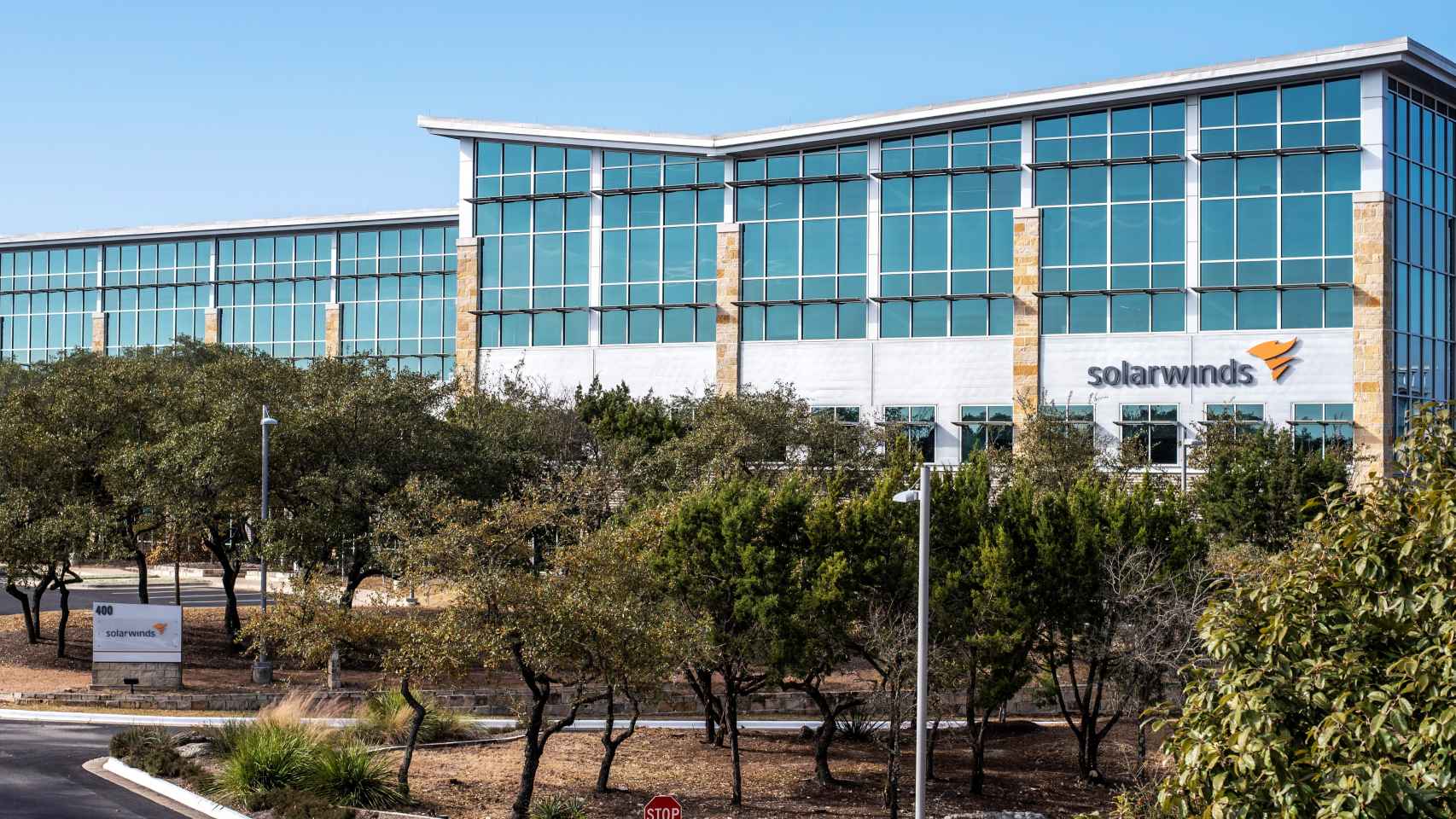 Vista exterior de la sede de SolarWinds en Austin, Texas