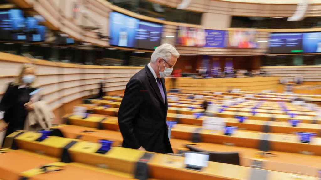 Michel Barnier, negociador de la UE para el 'brexit', en la Eurocámara.