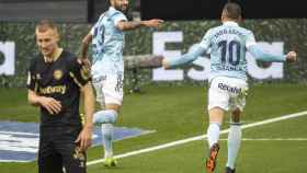 Brais Méndez e Iago Aspas celebran un gol con el Celta de Vigo