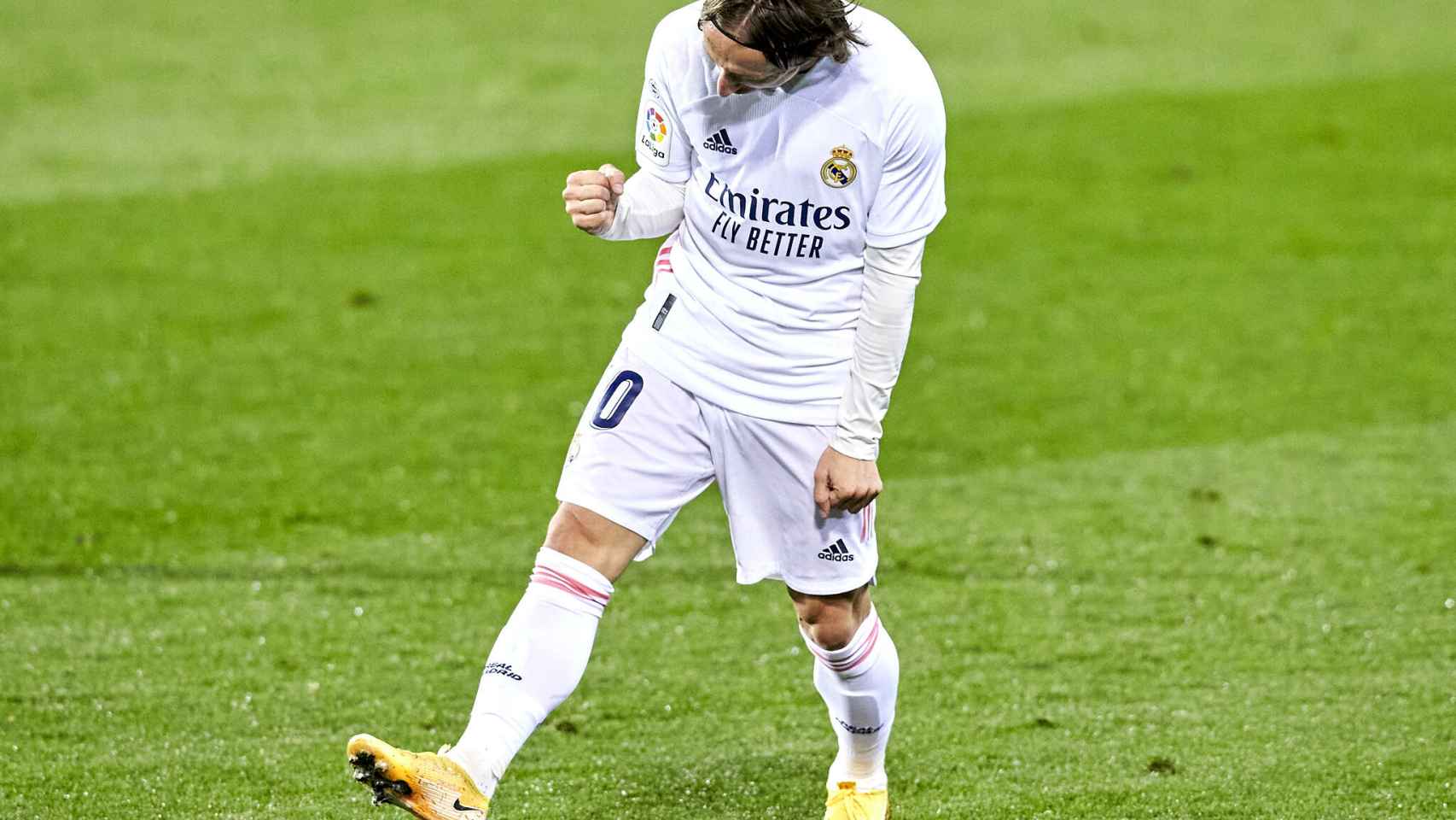 Luka Modric celebra su gol al Eibar