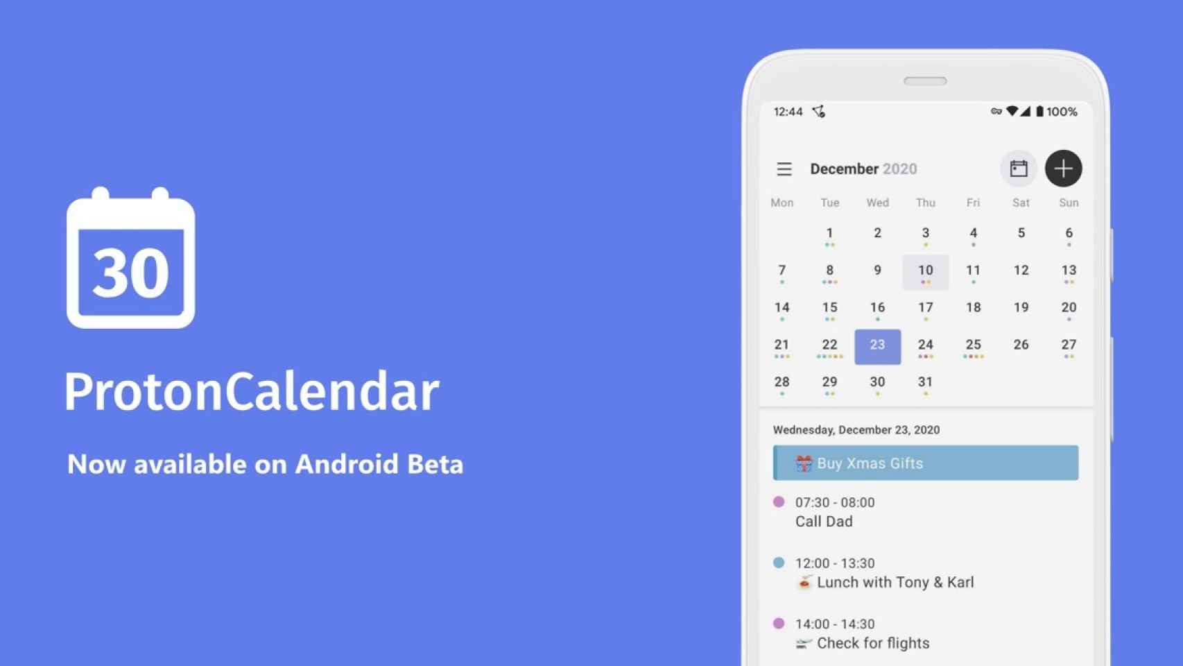 El calendario más seguro y privado llega a Android