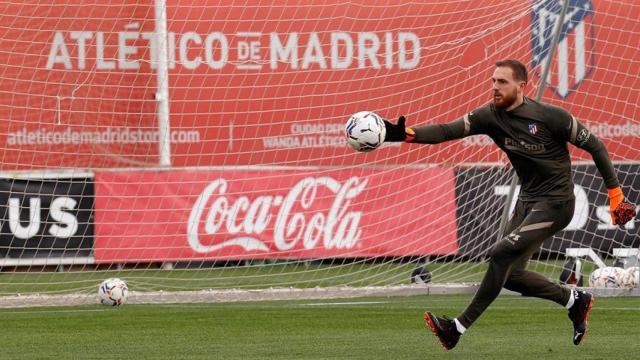 Jan Oblak, en un entrenamiento del Atlético de Madrid