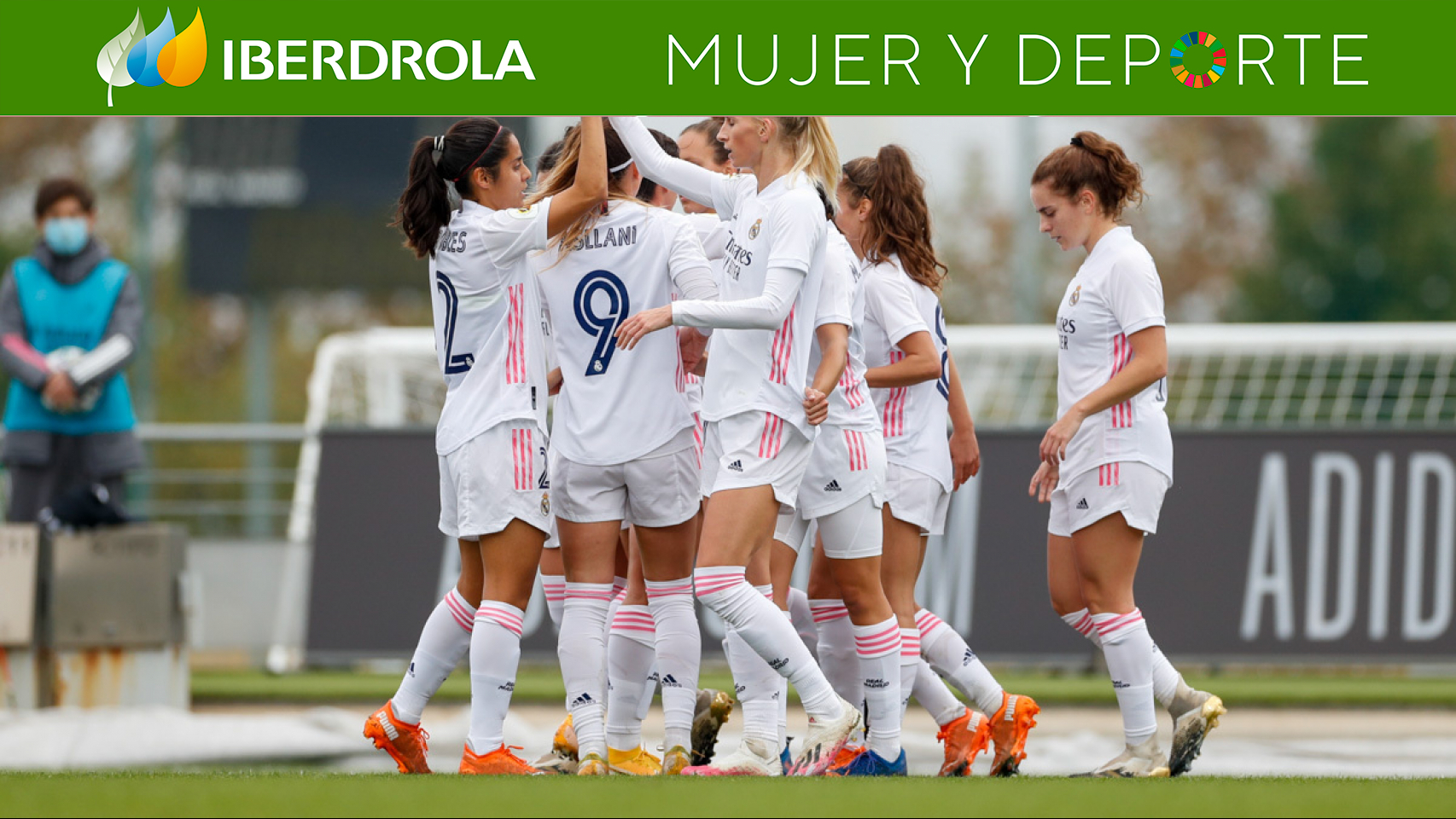 Las jugadoras del Real Madrid Femenino celebran un gol en la Primera Iberdrola