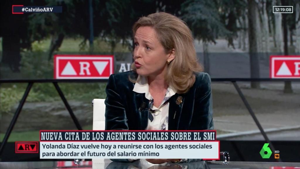 Nadia Calviño en entrevista.