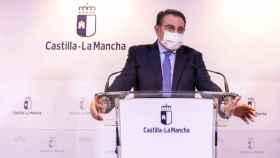 Jesús Fernández Sanz, consejero de Sanidad de Castilla-La Mancha, este martes en rueda de prensa