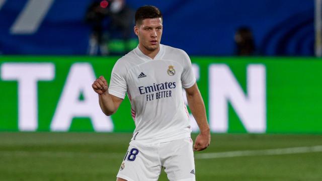 Luka Jovic, en un partido con el Real Madrid