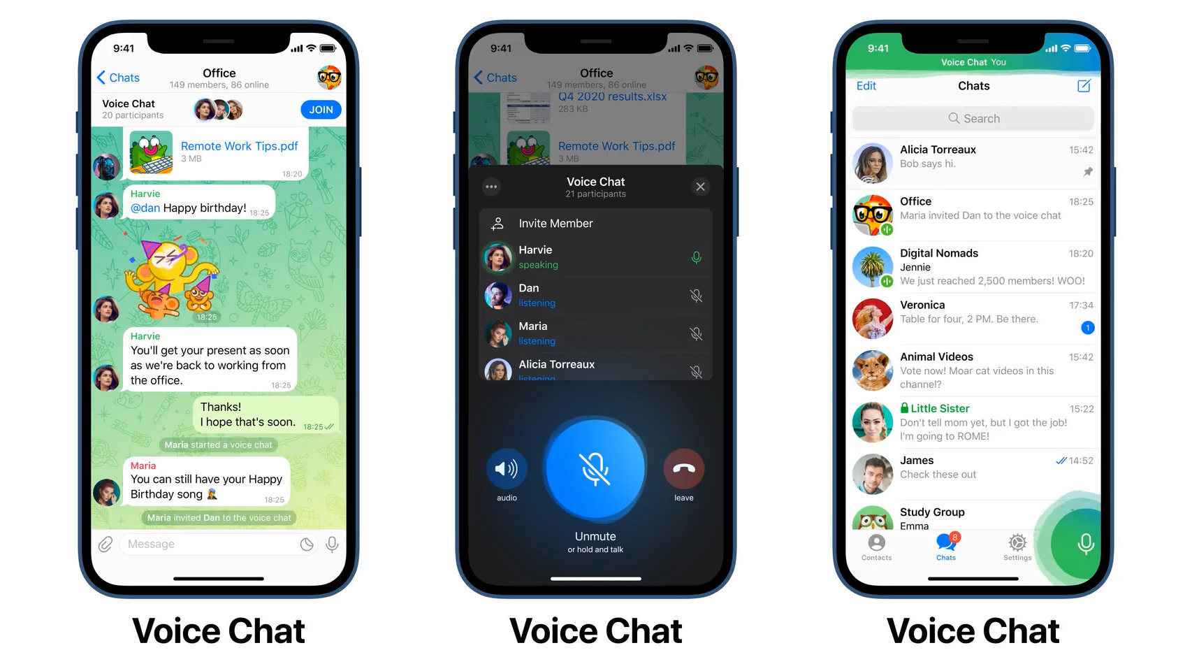 Chat de voz en Telegram