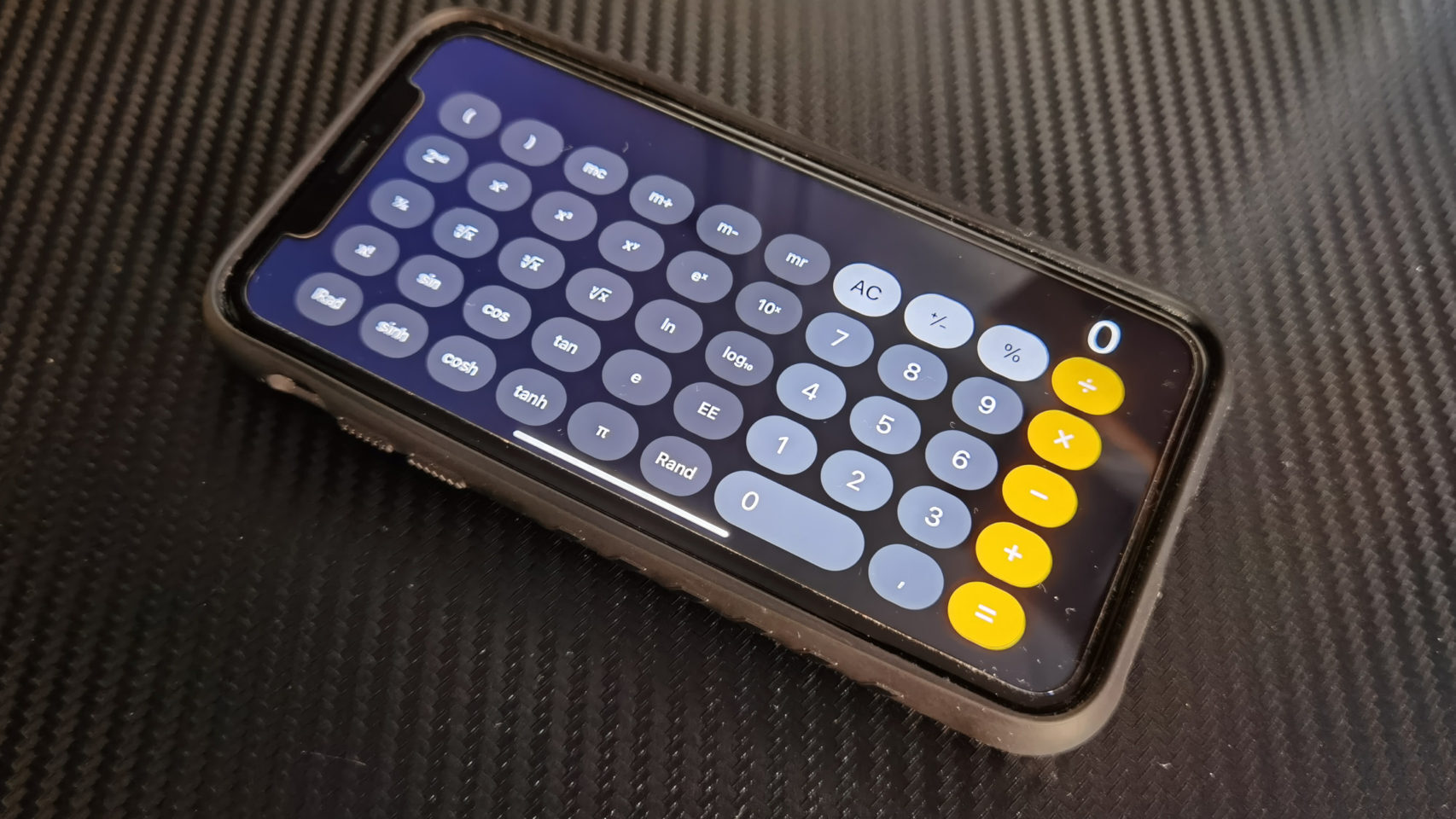 La calculadora científica del iPhone