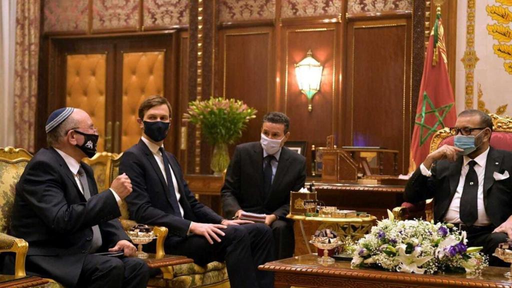 Reunión entre los representantes de Israel, Marruecos y Estados Unidos.