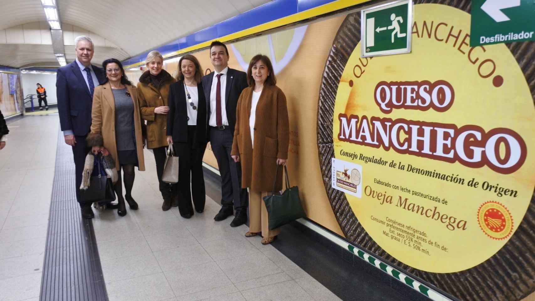 Una campaña de publicidad del queso manchego en el Metro de Madrid