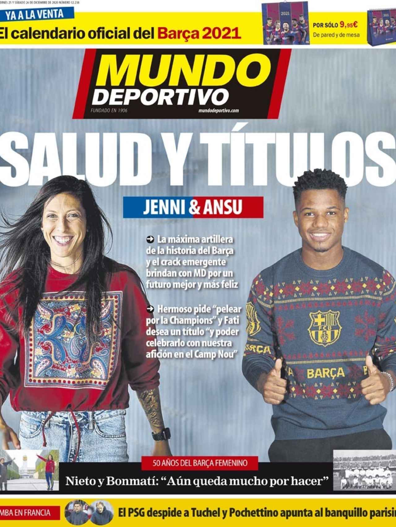 La portada del diario Mundo Deportivo (26/12/2020)