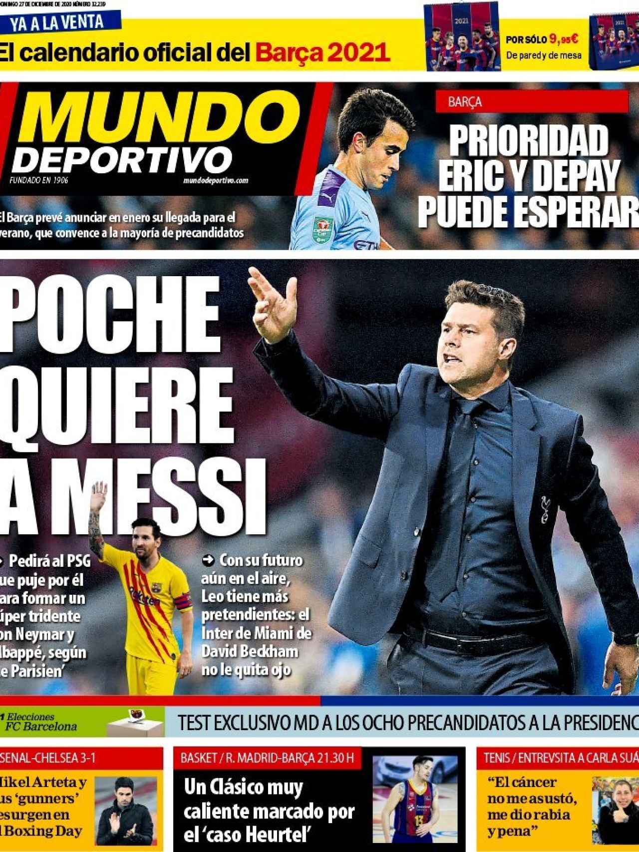 La portada del diario Mundo Deportivo (27/12/2020)