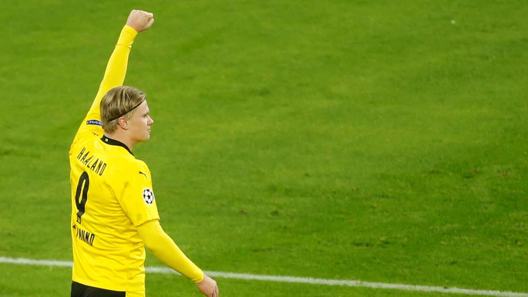 Erling Haaland celebra un gol con el Borussia Dortmund en 2020