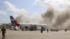 Las explosiones en el momento del aterrizaje del vuelo.