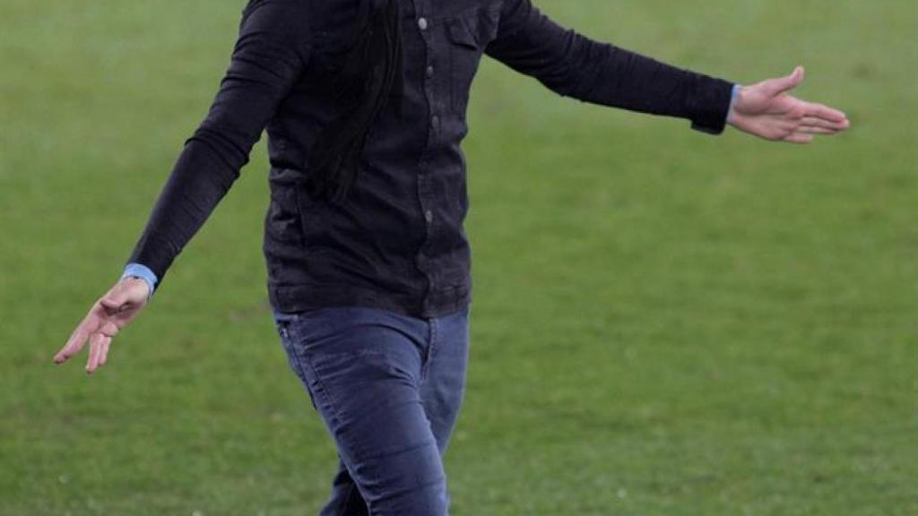 Eduardo Coudet, durante un partido del Celta de Vigo de La Liga 2020/2021