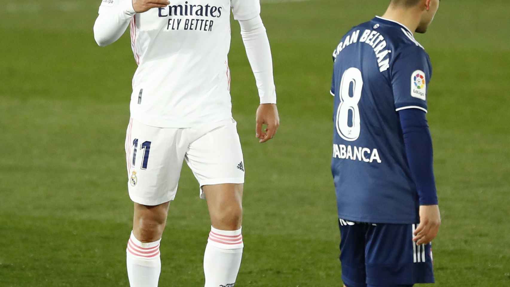 Marco Asensio sonríe tras marcar su primer gol del año 2021 con el Real Madrid