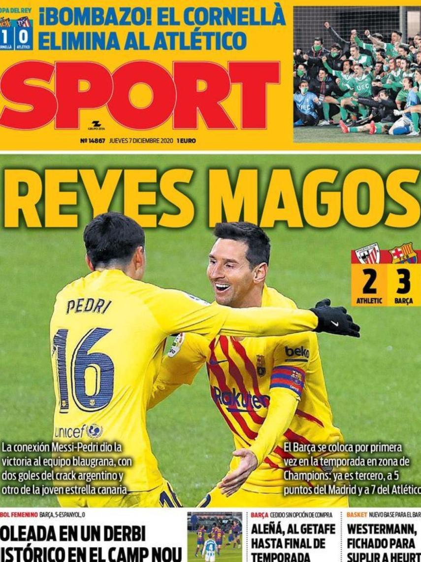 La portada del diario SPORT (07/01/2021)