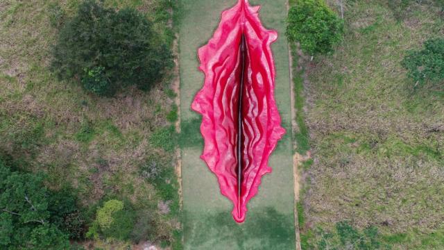 Imagen de la polémica obra de arte en Brasil.