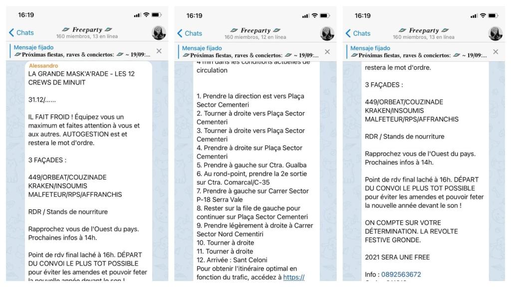 Organizan las fiestas a través de Telegram.