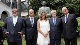 Susana Díaz en su toma posesión junto a Chaves y a Griñán.