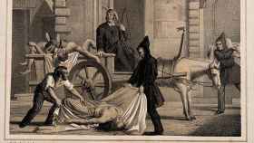 Recogida de cadáveres en Palermo durante la epidemia de cólera, 1835