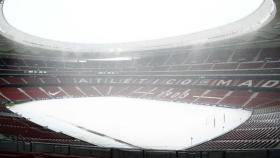 El Wanda Metropolitano cubierto de nieve