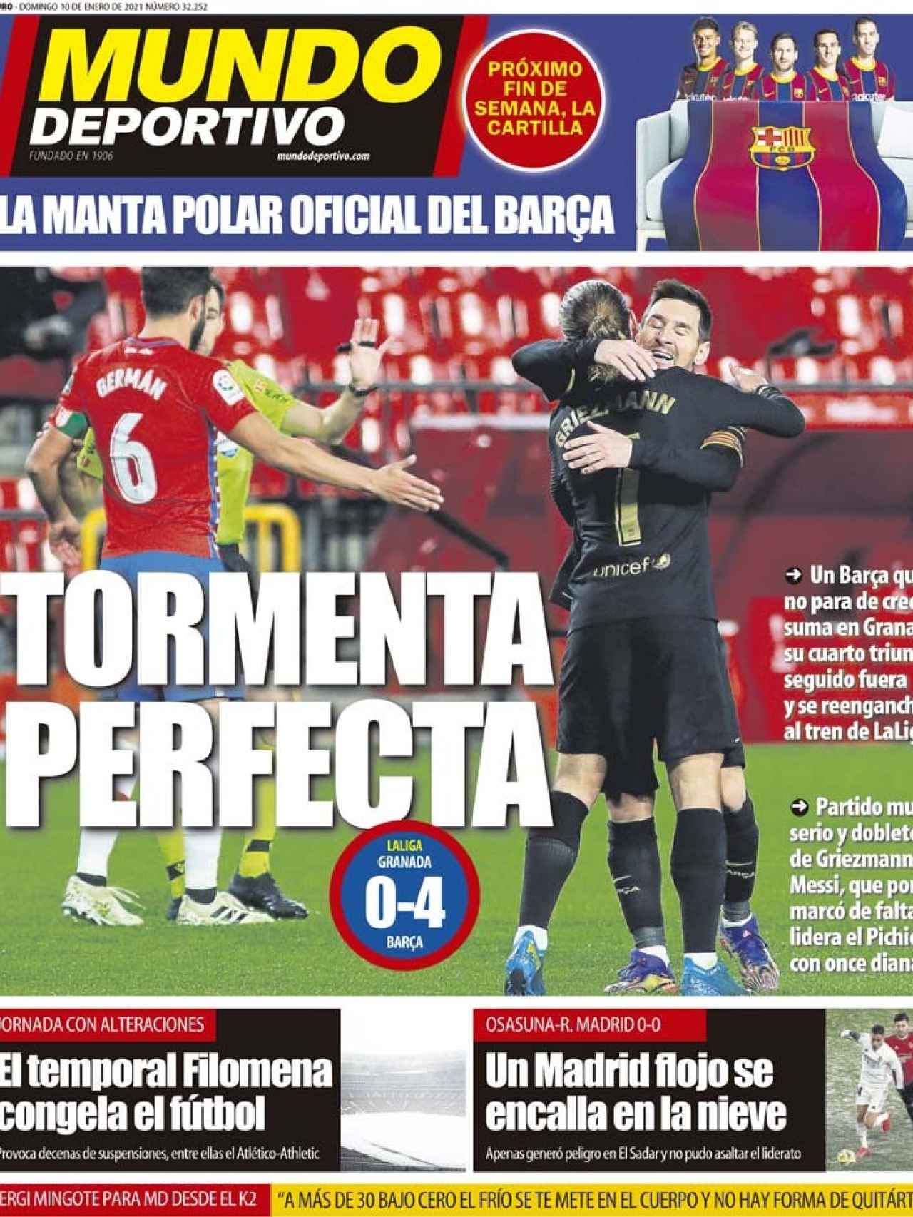 La portada del diario Mundo Deportivo (10/01/2021)